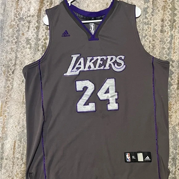 Adidas Kobe Bryant Lakers Gray Basketball Jersey sz XL - Picture 4 of 10